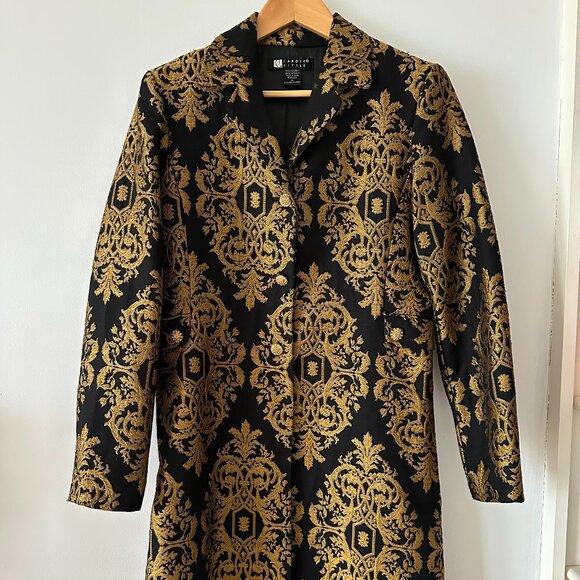 Carole Little Jackets & Blazers - Metallic jacquard black/gold coat